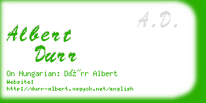 albert durr business card